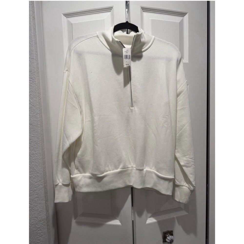 GAP Preppy 90s Sporty Casual Quarter Zip Mock Neck Sweatshirt Size Large NWT